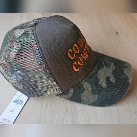 Cool Camo Trucker Hat with Orange Embroidery - Picture 2 of 6